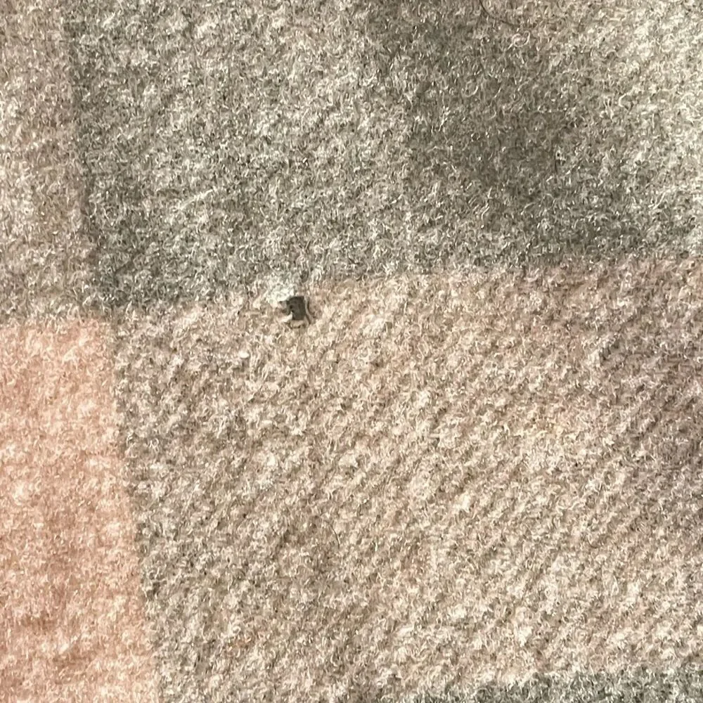 Vintage Light Green & Cream Plaid Wool/Cotton Camp Blanket  - 80